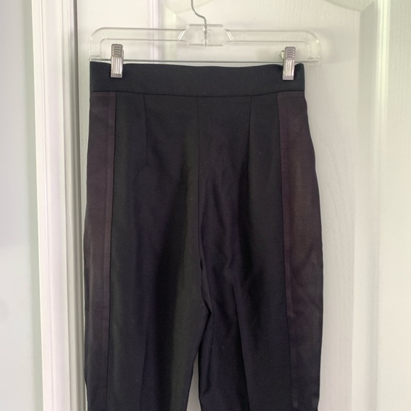 PNK casual black high waisted tuxedo trousers pants two tones black size S wool - Picture 6 of 14